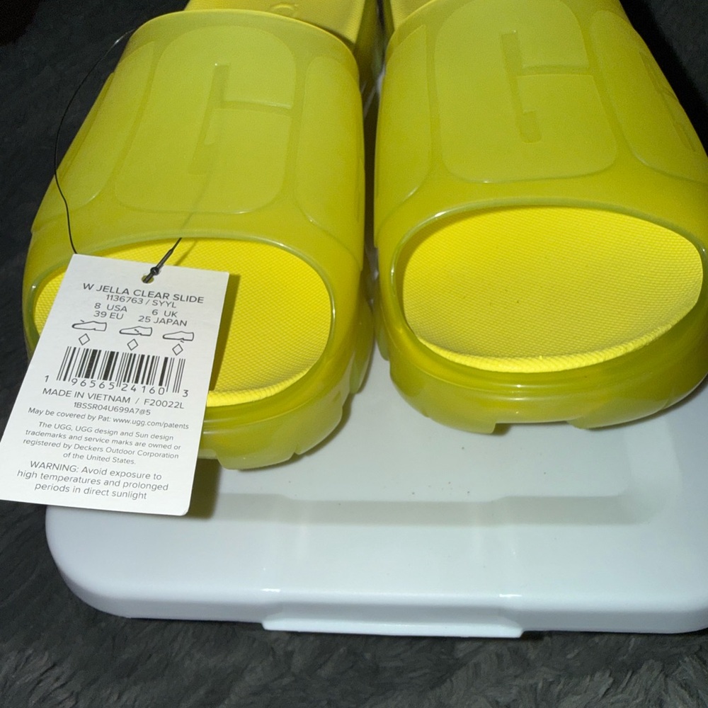 UGG Bright Yellow Slide Sandals Jells Jelly - Picture 2 of 4